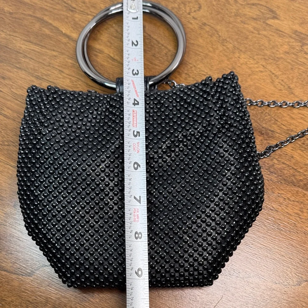 Jessica McClintock Gwen Ball Metal Mesh Ring Clutch Shoulder Dance Occasion Bag
